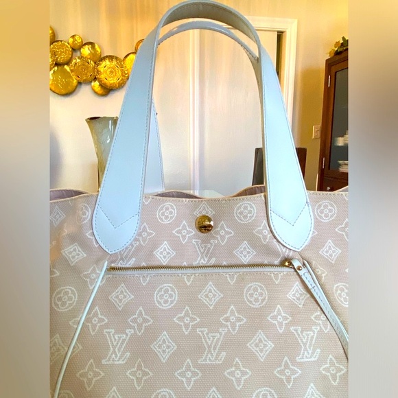 💯AUTH VINTAGE LOUIS VUITTON ARTICLES DE VOYAGE BEIGE CANVAS CABAS GM TOTE &POUCH - Picture 6 of 16